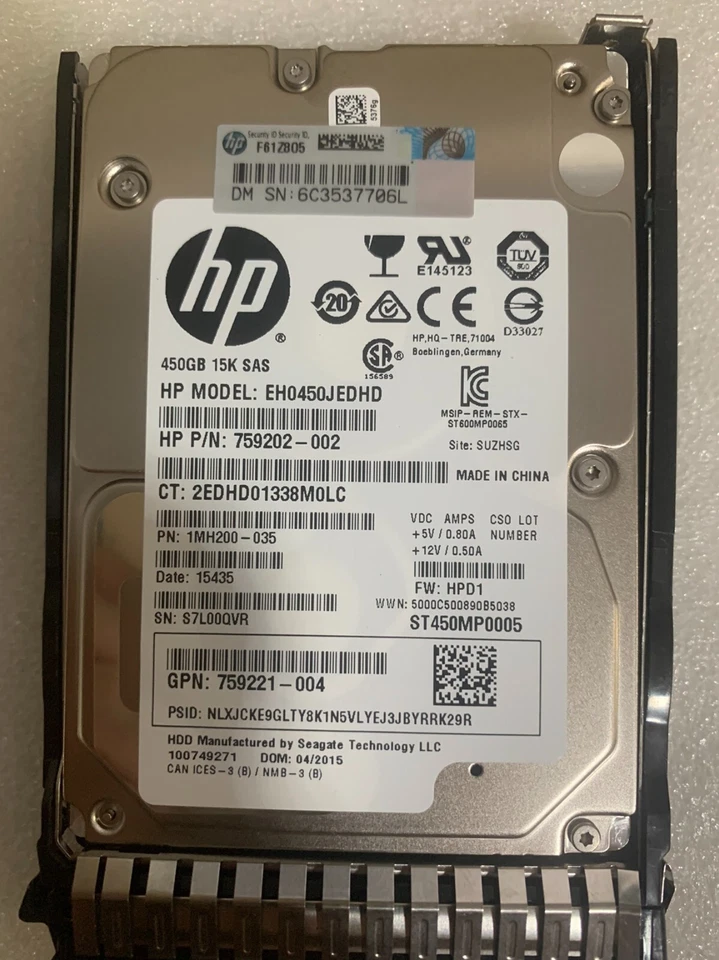 HP 450GB 6G 10K 2.5" SAS SC 653956-001 652572-B21 759547-001 Server For Gen8 - Image 2 of 3