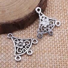 100pcs 20x19mm Tibetan Silver Alloy Charm Floral connector Pendant