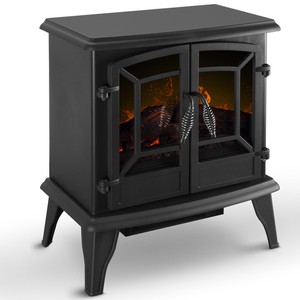 Electric Stove Heater Fireplace With Realistic Log Wood Burning