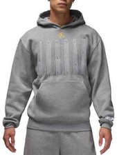 Nike Jordan Brooklyn Fleece Hoodie Pullover Gray Heather Men's XL HJ6364-091