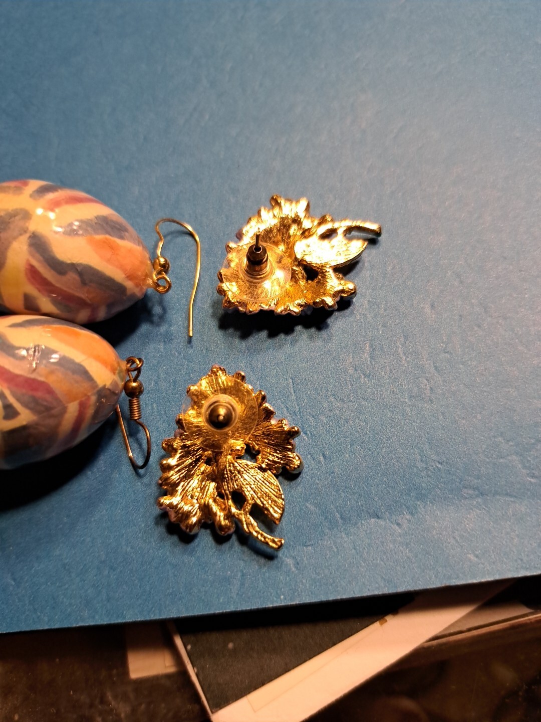 Flower And Egg Earrings Dangle Stud - image 4