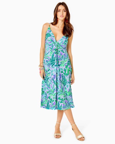 NWT Lilly Pulitzer Quaid Midi Dress - Purple Iris On The Chase size 6 - Picture 4 of 4