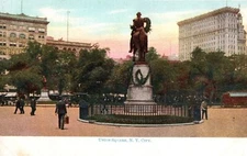 Union Square w/ Monument - New York City Postcard