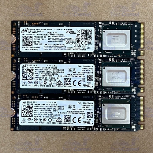 JOB LOT 3X – Micron – 512GB SSD – MTFDHBA512TDV – 5SS0W79497, 0N7JKT