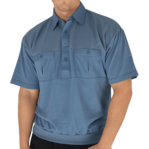 Palmland-Classic-2-Pocket-Solid-Banded-Bottom-Polo-Shirt-Sizes-Medium-4XLT