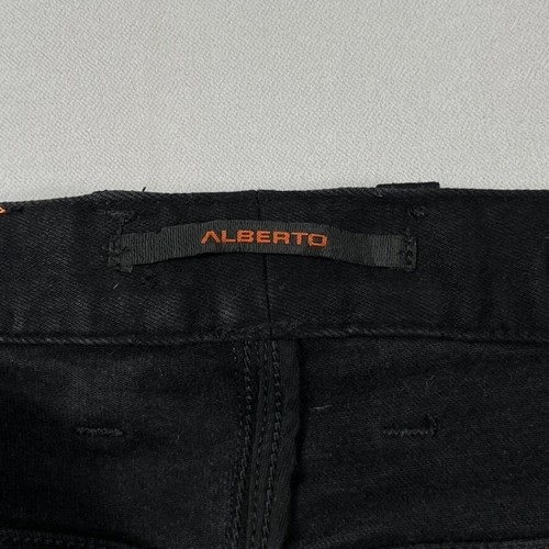 Alberto Black Jeans Men 34x32 Regular Fit PIPE Denim Super Stretch Dual FX T400 - Picture 7 of 20