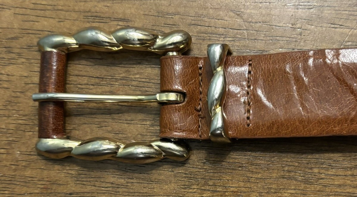Linda Allard Ellen Tracy Brown Buffalo Calf Belt Sz S 1-1/8 