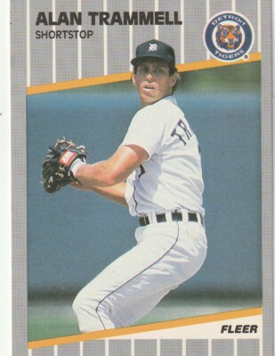FREE SHIPPING-MINT-1989 Fleer Alan Trammell #148 TIGERS PLUS BONUS CARDS