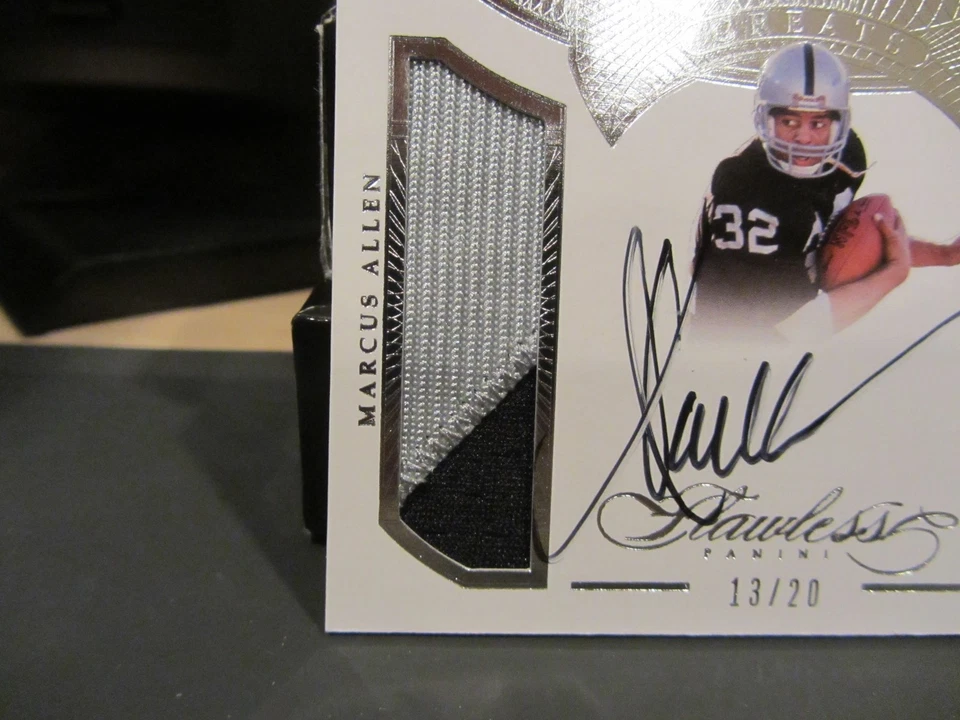 Panini Flawless On Card Autograph Jersey Raiders Marcus Allen 13/20 2016 - Image 2 of 4