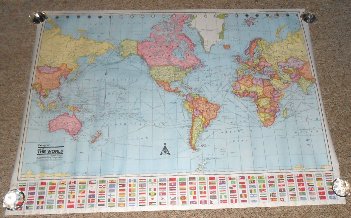 Map of the World 1997 Poster 50x38 HUGE by Colorprint. No Map of the World 1997 Poster 50x38 HUGE by Colorprint. No