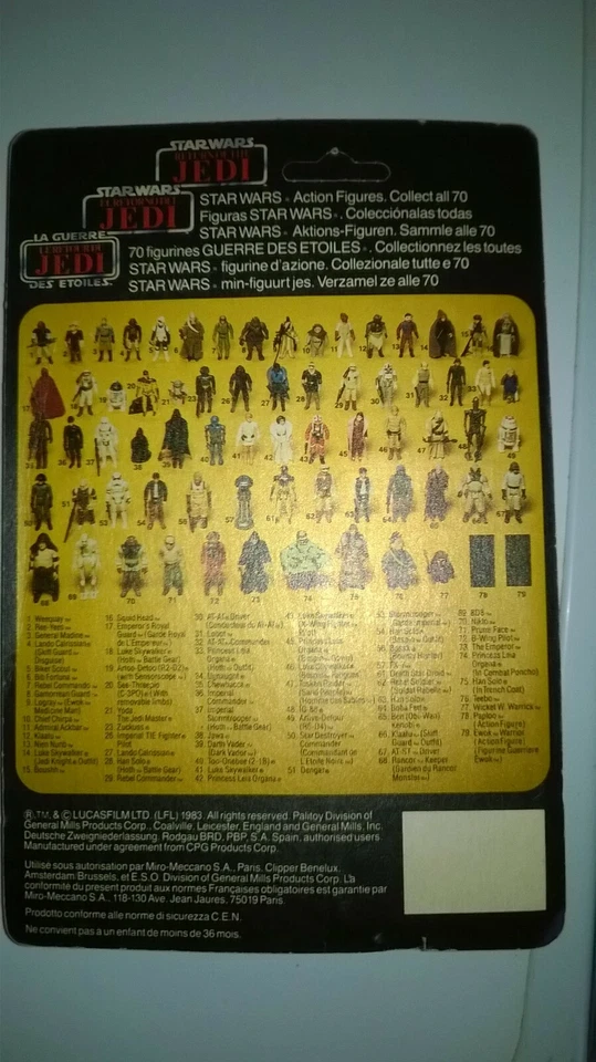 Star Wars vintage Kenner barada miro meccano tri logo 1983 retour du jedi ROTJ  - Photo 4/4