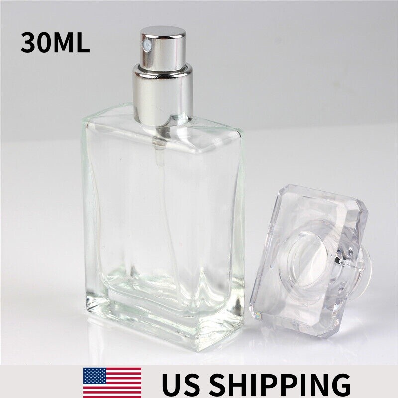 1PC 30ml Transparent Glass Bottle Spray Perfume Cologne Refillable Portable USA