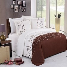 3PC 100 Microfiber Comfortable Ellis Embroidered Duvet Cover Set