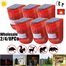 Solar Alarm LED Light Solar Strobe Light Wireless Motion Sensor Detector Outdoor