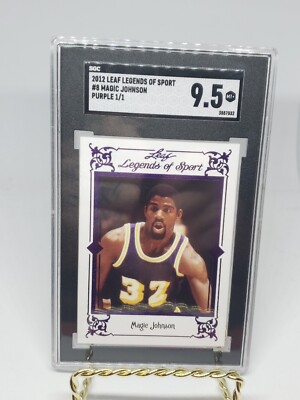 Magic Johnson 2012 Leaf Legends Of Sport Purple 1/1 SGC 9.5 MT+