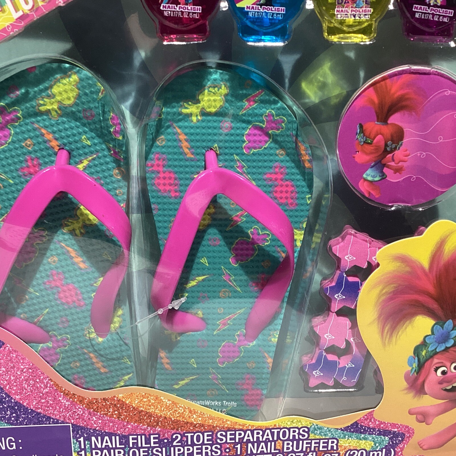 Trolls Perfect For Me Pedicure Set Nail Polish File Buffer Kids Gift Age 3+