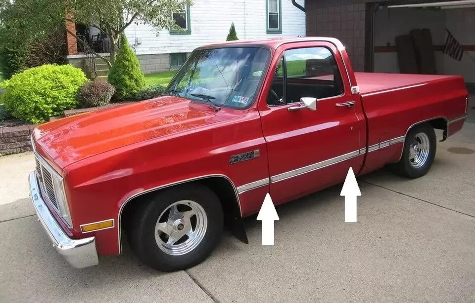 Moldura de carrocería lateral cromada 160 para camioneta Chevy GMC Suburban 1973-87 Foto 4 de 4