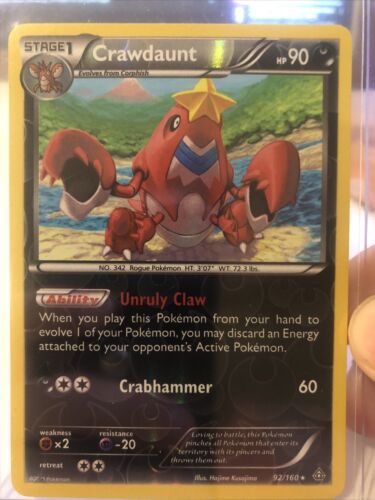 Crawdaunt - 92/160 - XY Primal Clash - Olo inverso raro - GCC Pokémon - LP/NM - Foto 1 di 2