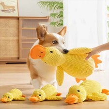Image of Dog Toy - Plush Duck for Interactive Play - Yellow Pet Supplies