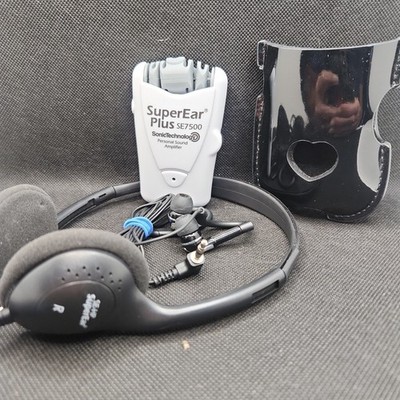 Super Ear Plus SE7500 Personal Sound Amplifier Sonic Hearing Aid -and Headphones