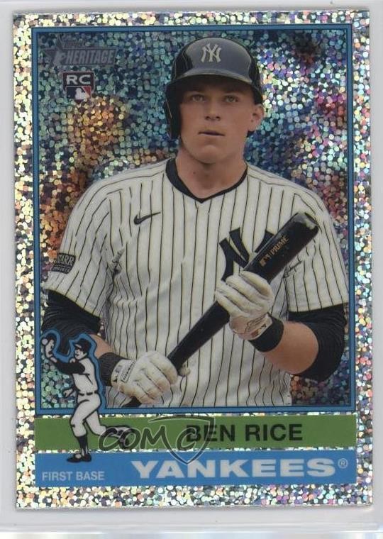 2025 Topps Heritage Chrome Silver Sparkle Refractor Ben Rice #406 Rookie RC 01lu