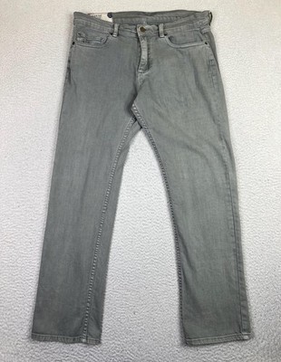 Marine Layer Straight Jeans Mens 33 (Fits 36x32) Gray 100% Cotton Denim Casual