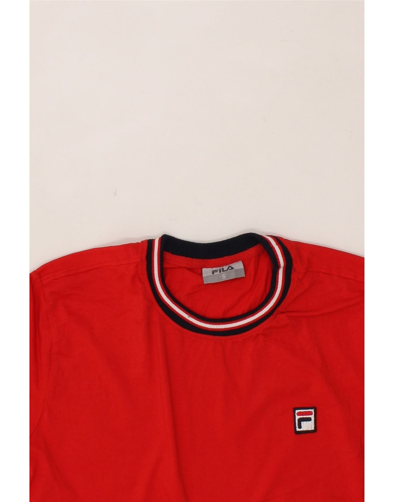 T shirt uomo FILA top piccolo rosso cotone PT02