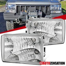 Fit 1993-1998 Jeep Grand Cherokee Crystal Headlights Lamps Assembly Leftright