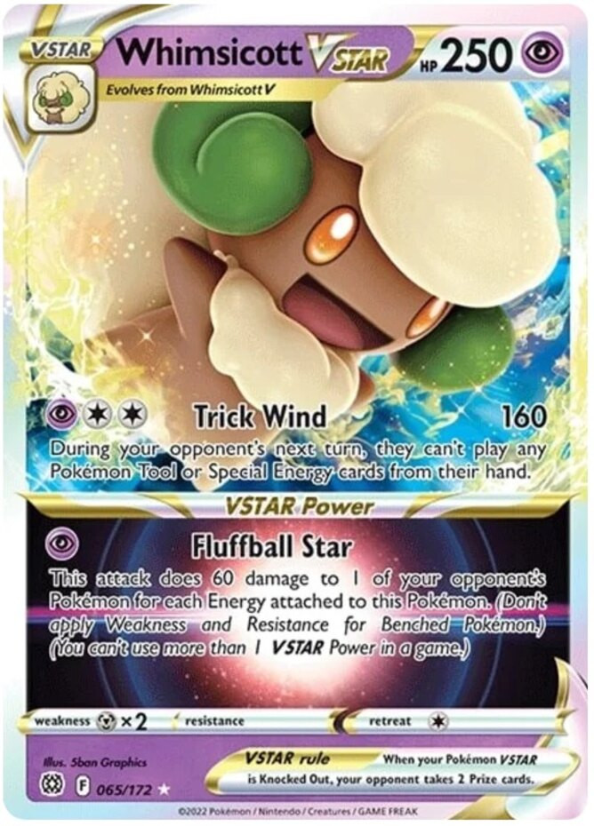 Pokemon Whimsicott VSTAR - 065/172 - Ultra Rare NM-Mint Brilliant Stars