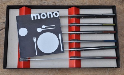 Designklassiker Mono-e 6 Fonduegabeln in OK mit Orig. Broschüre Entw. P. Raacke