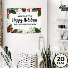 1pc Festive Pinecone  Berries Christmas Wall Hanging Tapestry - 2D Flat Printin