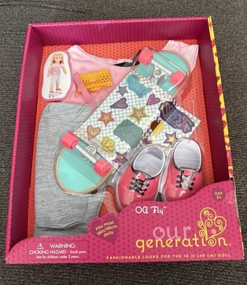 Our Generation Skateboard And Outfit for Most 18 Inch Dolls - OG Fly