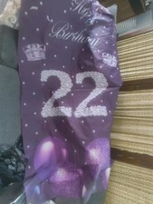 Purple happy Birthday 22 With Ballons Banner
