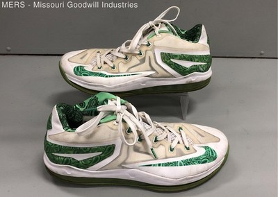 Nike LeBron 11 Low Easter White Lucid Green Paisley Basketball Shoes Size 13