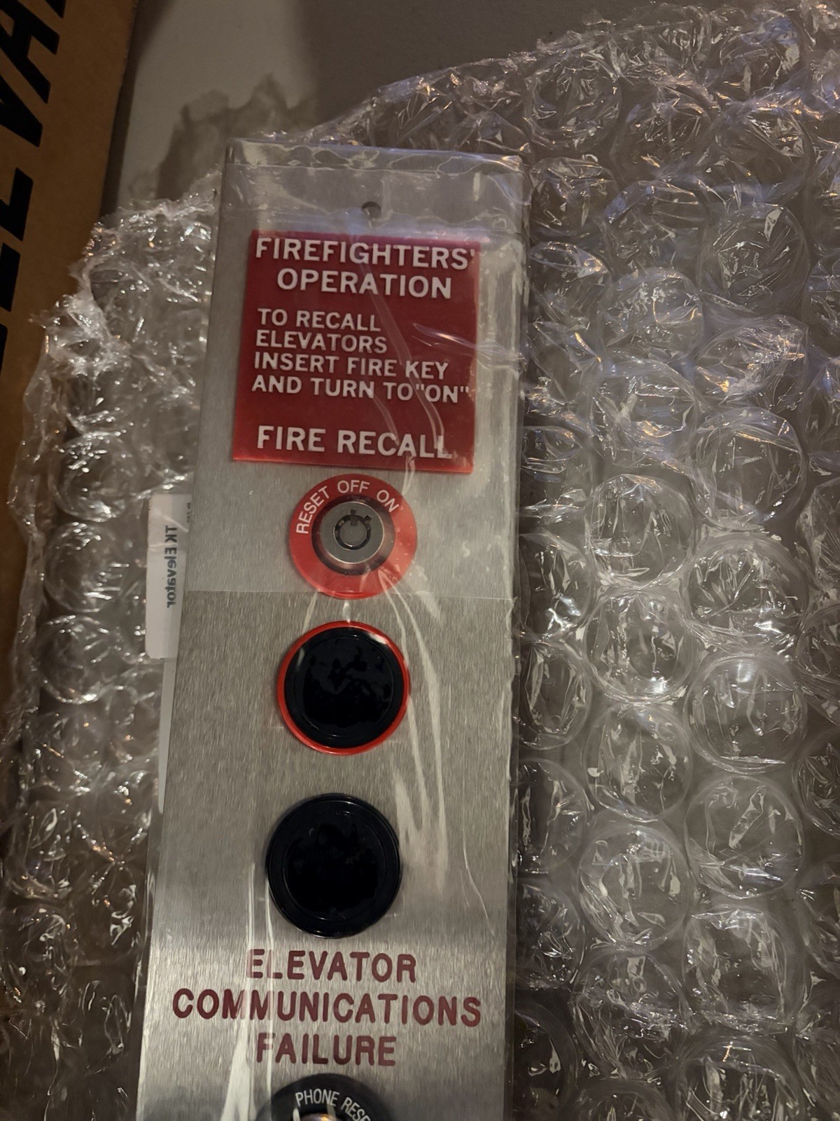 TK Elevator Hall Call Assembly Main Landing Blue LED Barrel Key Fire Service