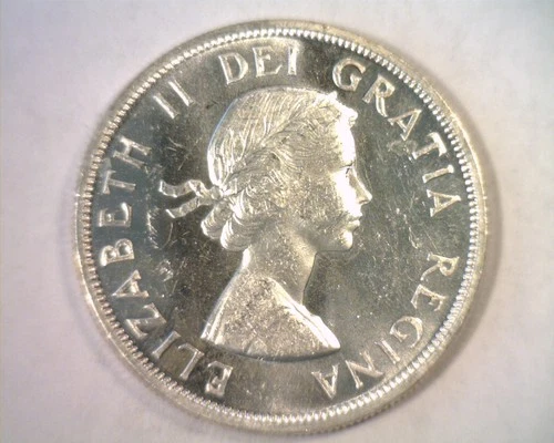1961 CANADIAN SILVER DOLLAR ELIZABETH II UNCIRCULATED UNC. NICE ORIGINAL COIN