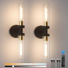 Wall Sconce Set of 2, Battery Operated Wall Sconce Light, Rechargeable