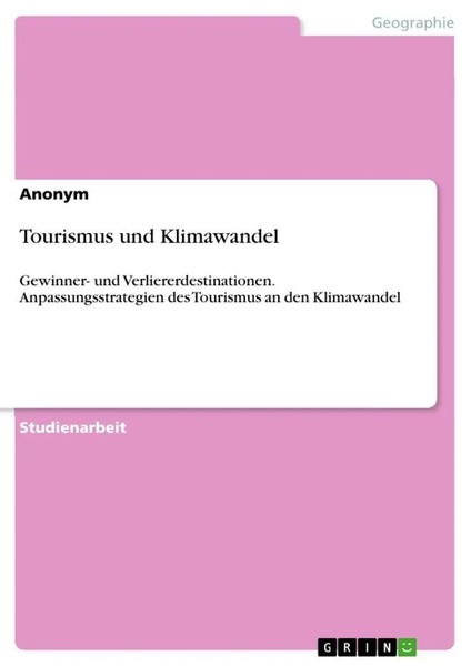 Anonymous | Tourismus Und Klimawandel | Taschenbuch | Deutsch (2024) | 28 S.-image