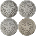 Barber Silver Half Dollar 4 Coin PDOS All-Mint Set Circulated