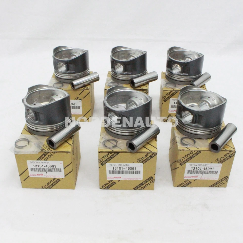 Juego de pistones originales Toyota Supra 1993-1998 JZA80 2JZGTE Turbo OEM 13101-46091 x6 Foto 3 de 3