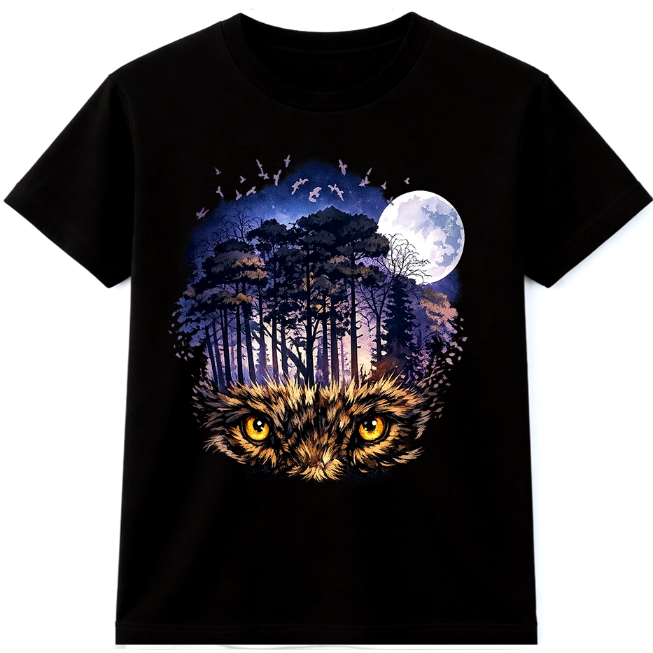 Owl Eyes T Shirt Vintage Owl Graphic Tee Wildlife Nature Night Bird Top