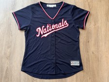 Majestic Cool Base Official MLB Youth Large Washington Nationals Blue Jersey