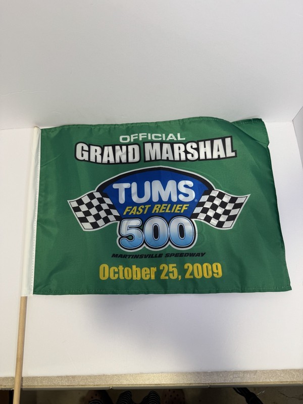 TWO - Souvenir Tums Fast Relief 500 Oct 25, 09 Grand Marshal Flag Jimmie Johnson