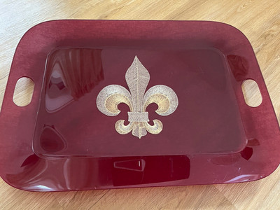 Spisani  Stellata Ferrara Tablett bordeaux Fleur-de-Lis + 2 kleine