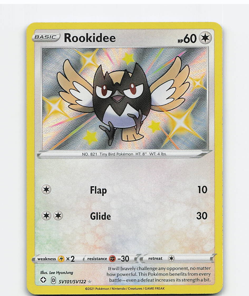 Rookidee SV101/SV122 Shiny Rare Shining Fates Shiny Vault Pokemon Holo Near Mint