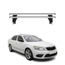 Menabo Dachträger für Skoda Octavia mk2 2008-2013 FL 5tür 50kg Alu Silber 2x