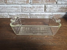 Glassbake "59" Vintage Art Deco Loaf Pan Scroll Handles 8.5x 4.5
