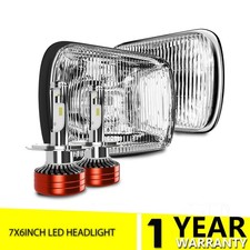 Pair H6054 5x7 7x6 Headlight DRL LED H4 For YJ XJ Offroad Car Replace