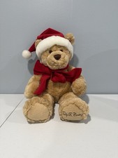 GUND Teddy B. Cares Christmas Bear Plush with Santa Hat and Red Scarf