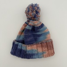 Handmade Toddler Hat 1-2 Yrs - Knit Pom-Pom Beanie in Pink, Blue Purple
